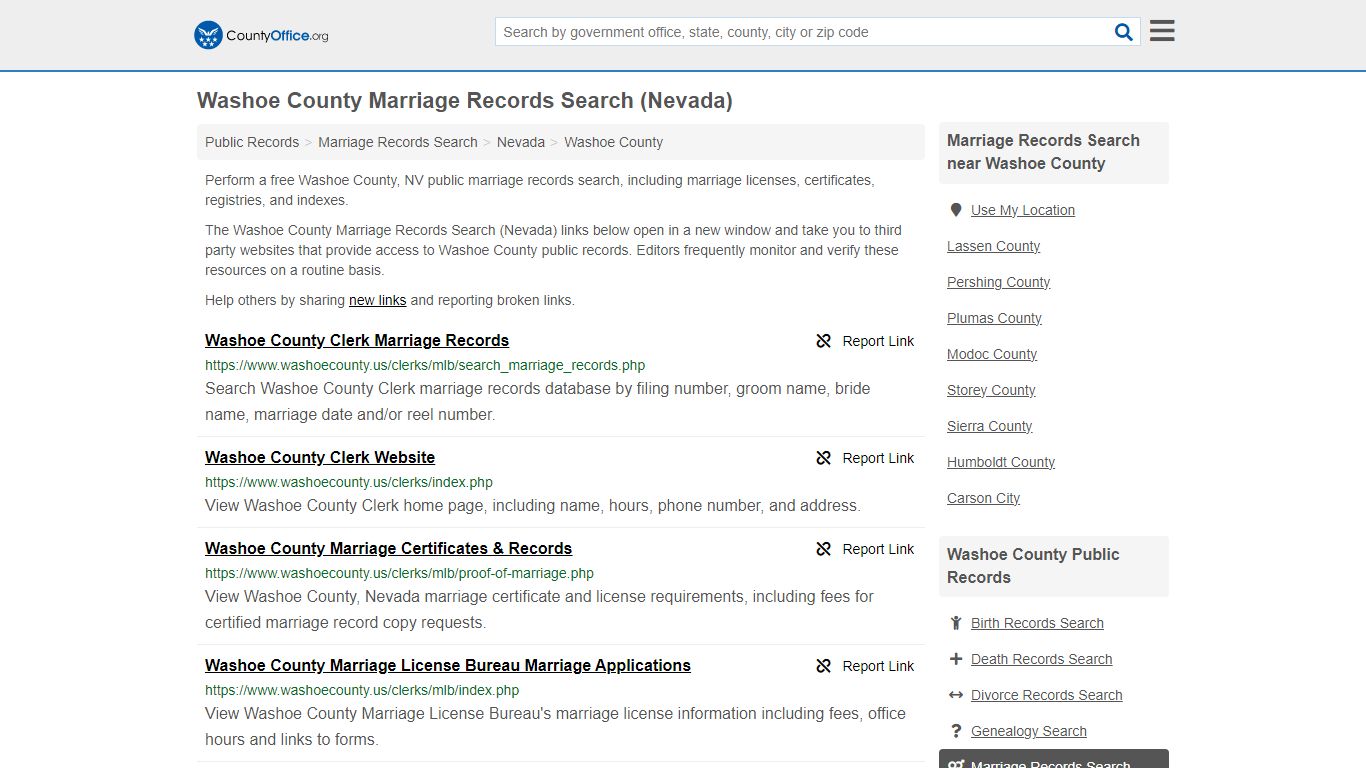 Marriage Records Search - Washoe County, NV (Marriage Licenses ...